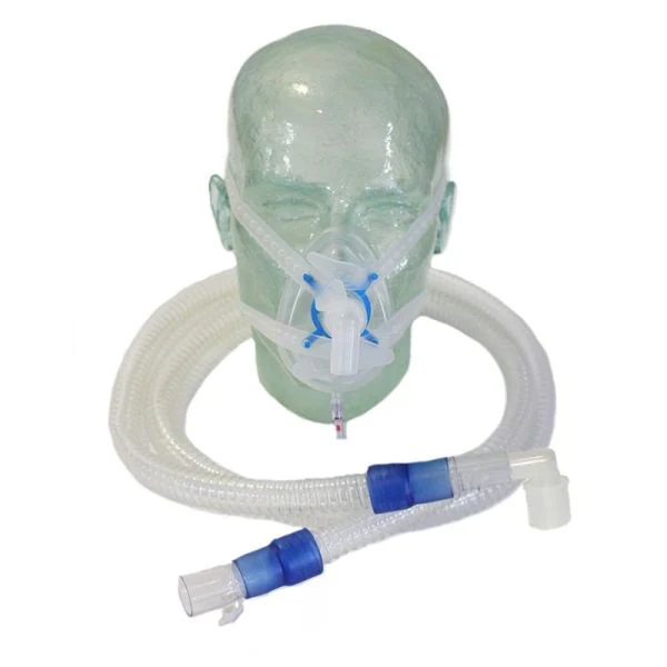 Kit para Terapia CPAP/BIPAP com Máscara Inflável (mascara borda inflável, traquéia, válvula exalatória e presilha de fixação silicone)